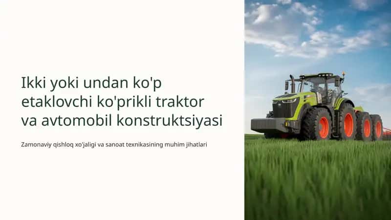 Etaklovchi ko'prikli traktor va avtomobil konstruktsiyasi 1