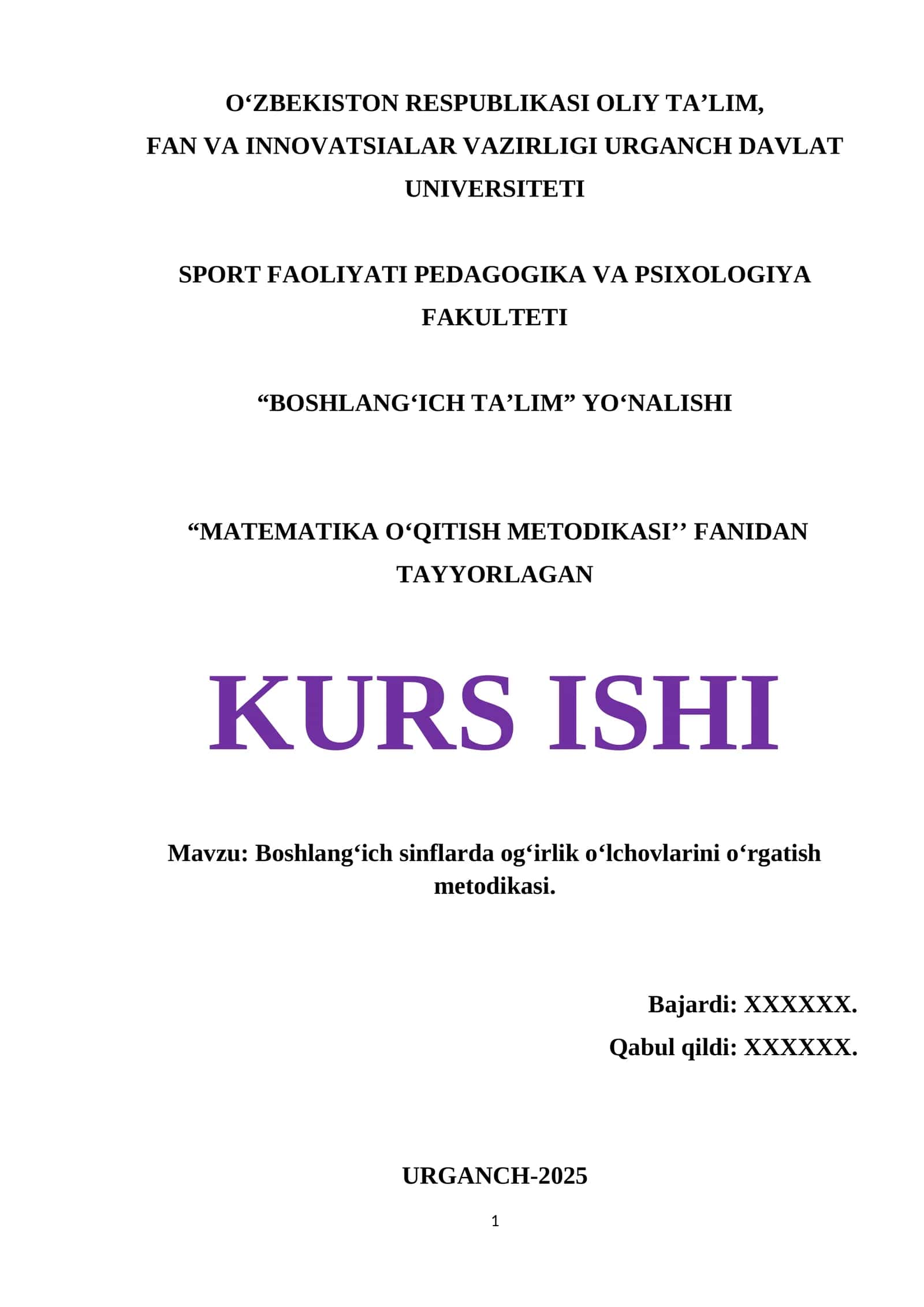 Boshlang‘ich sinflarda og‘irlik o‘lchovlarini o‘rgatish metodikasi 1