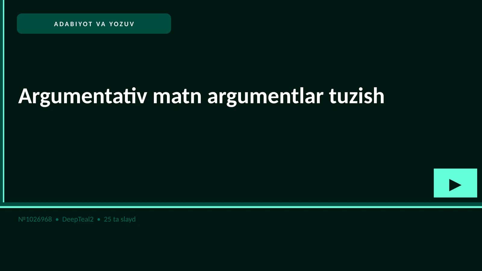 Argumentativ matn argumentlar tuzish 1
