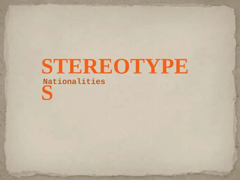STEREOTYPES 1