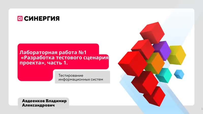 Тестирование информационных систем. Лабораторная работа №1«Разработка тестового сценария проекта» 1