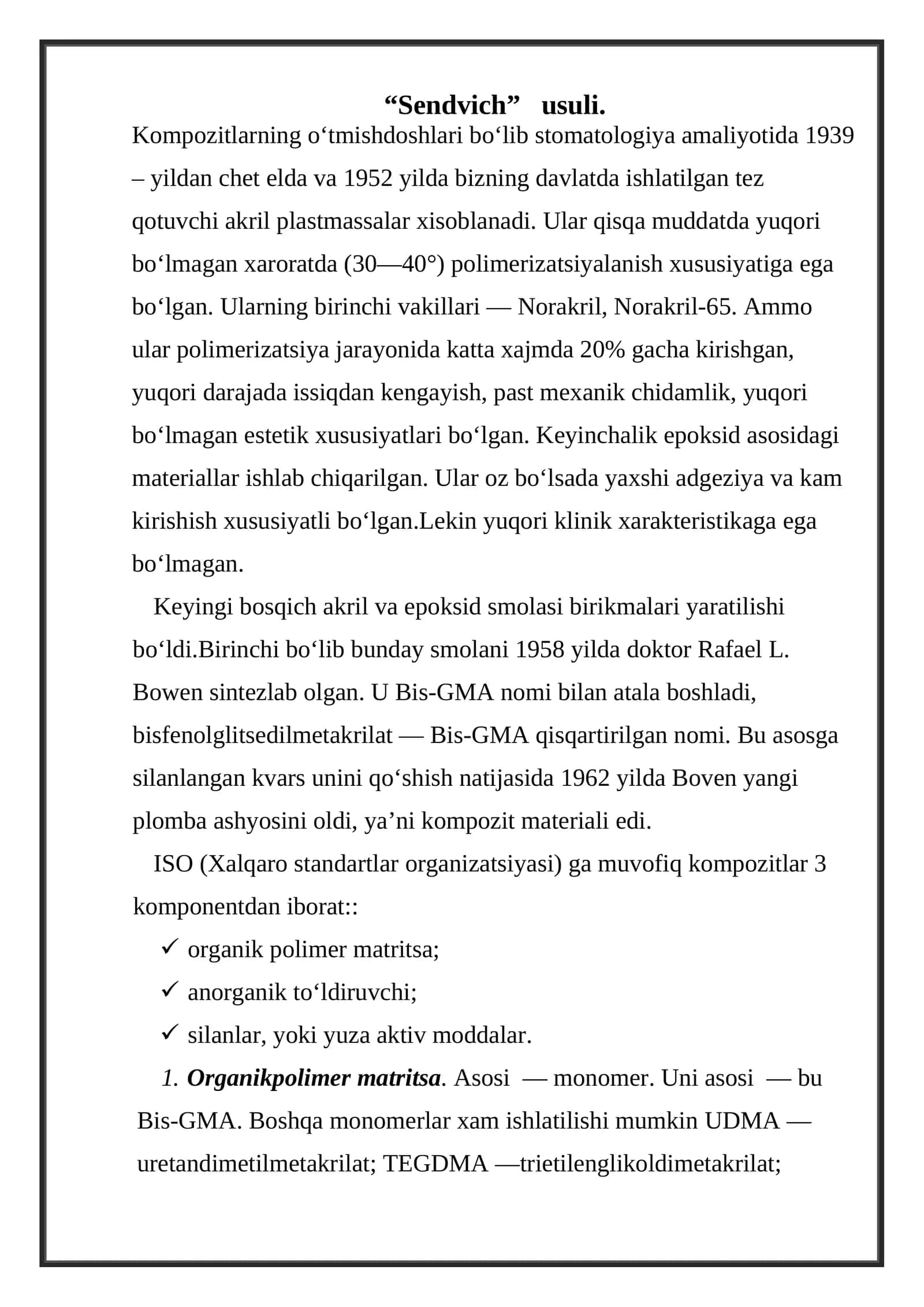 Stomatologiya amaliyotida kompozitlar 1