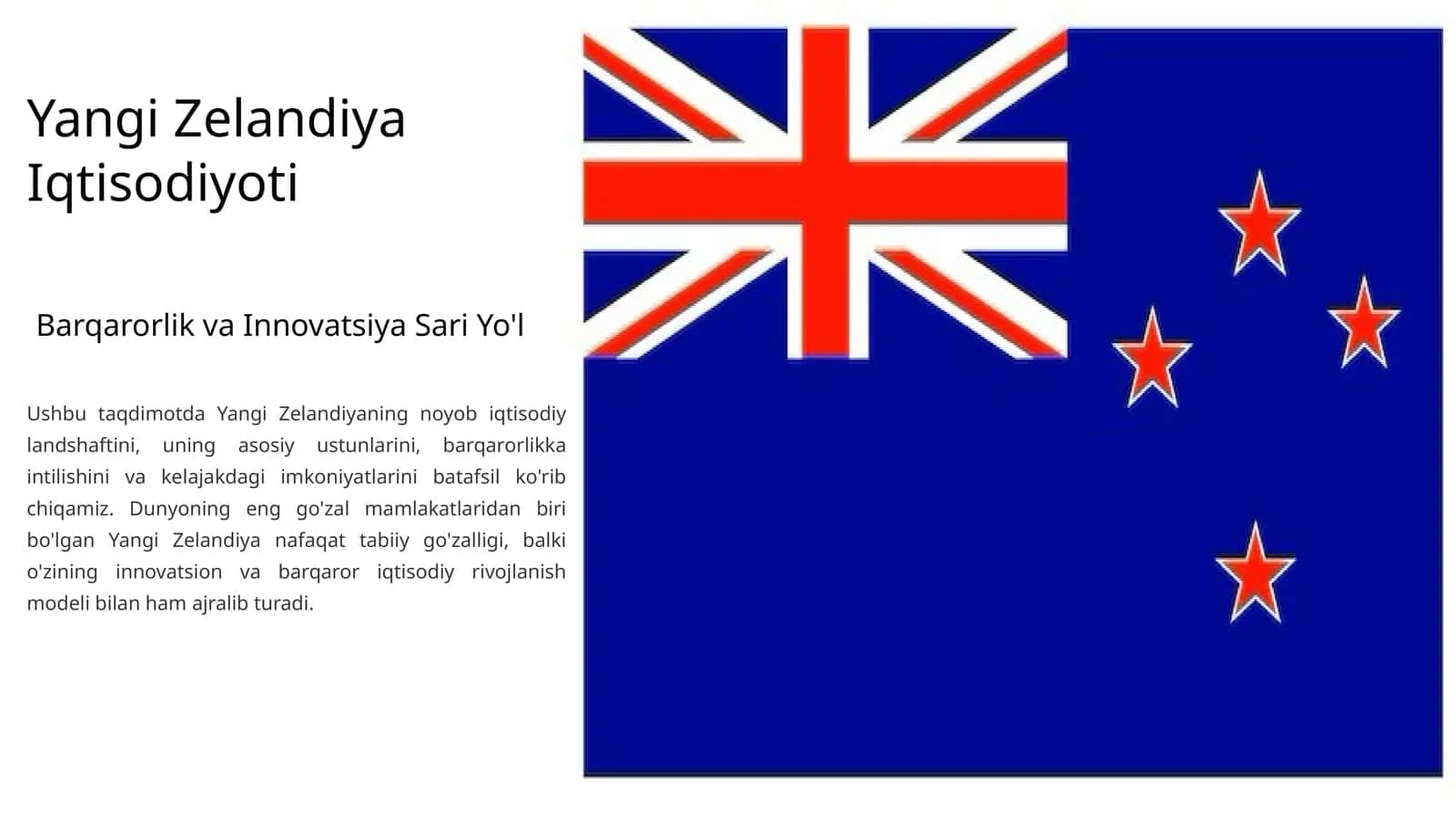 Yangi Zelandiya Iqtisodiyoti 1