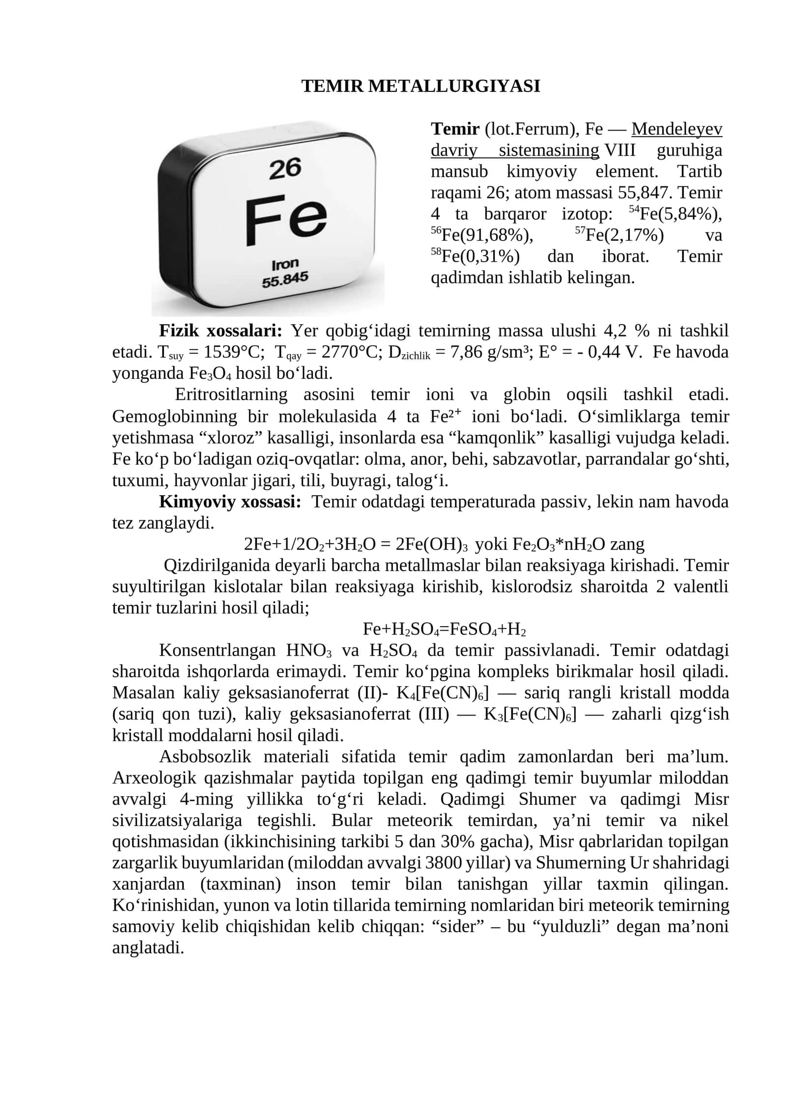 TEMIR METALLURGIYASI 1