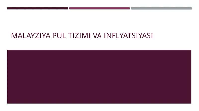 Malayziya pul tizimi va infLyatsiyasi 1