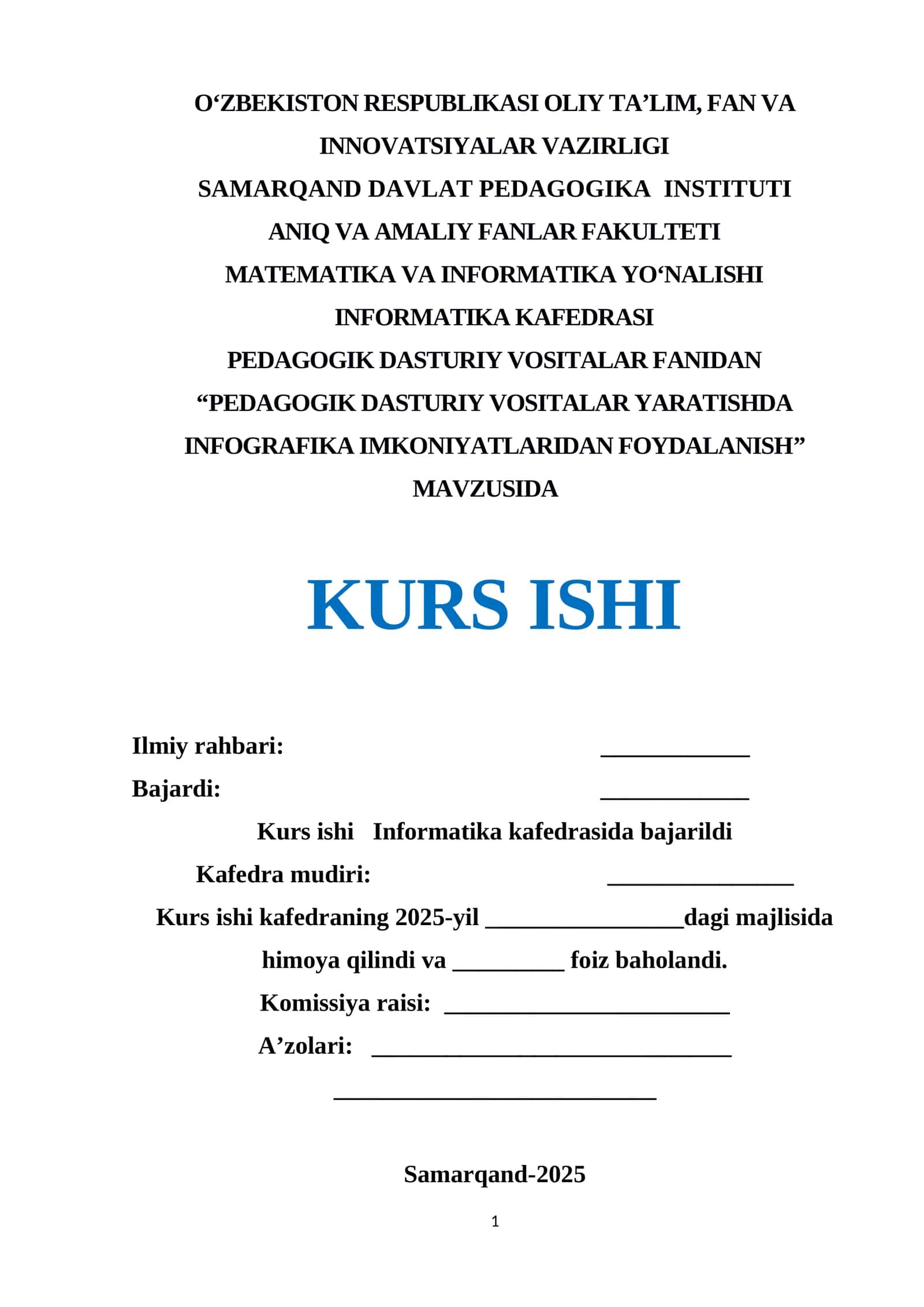 PEDAGOGIK DASTURIY VOSITALAR YARATISHDA INFOGRAFIKA IMKONIYATLARIDAN FOYDALANISH 1