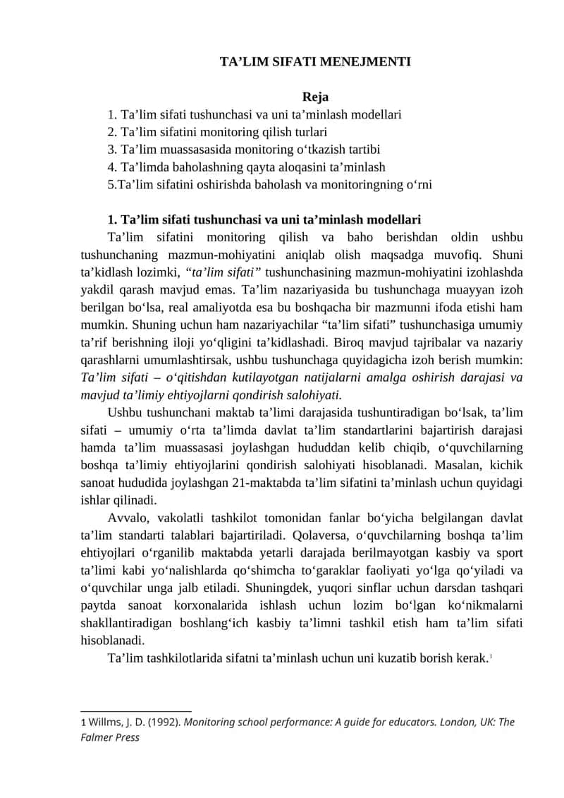 Ta’lim Sifati Menejmenti 1