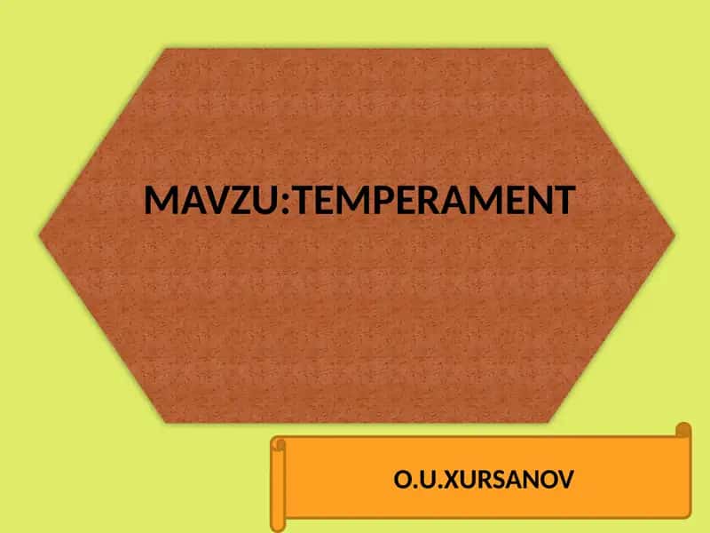 TEMPERAMENT 1