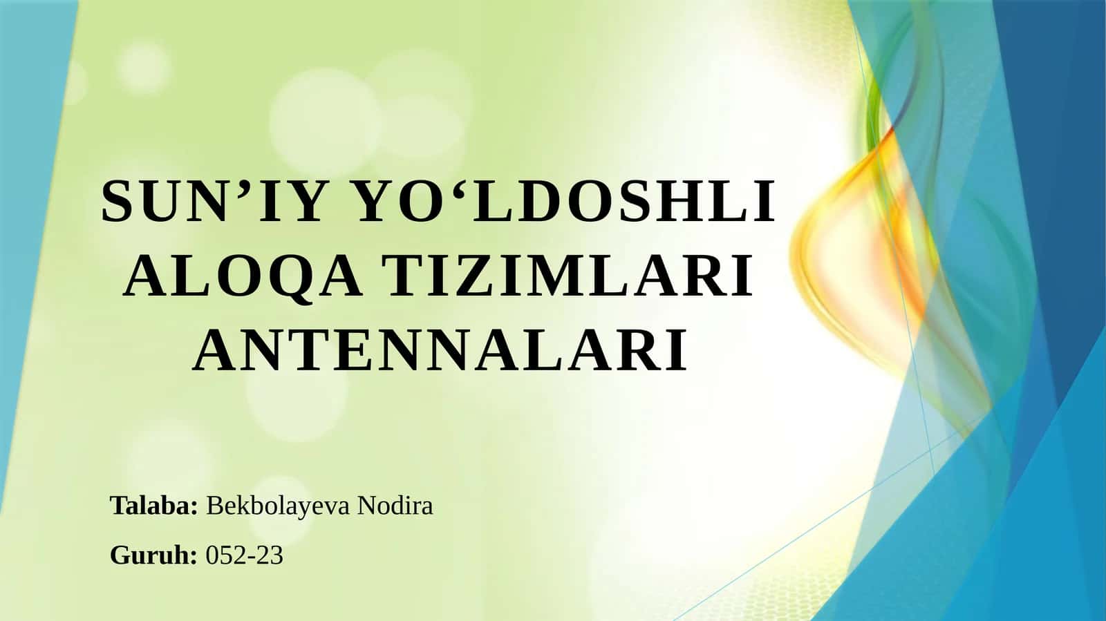 Sun'iy yo'ldoshli aloqa tizimlari antennalari 1