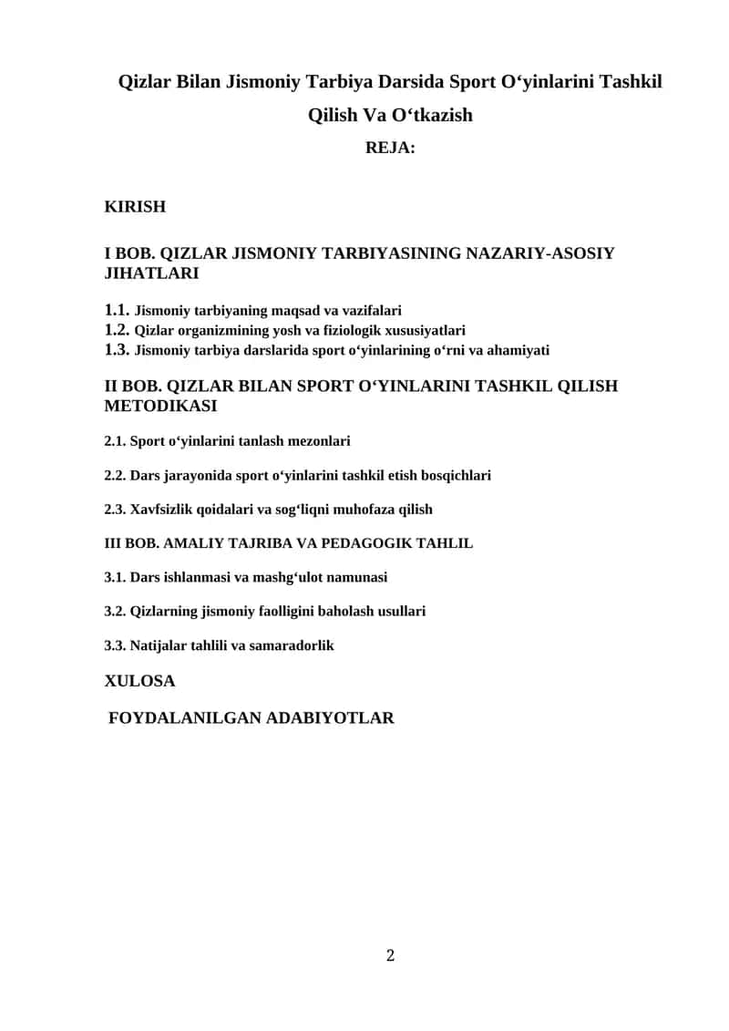 Qizlar Bilan Jismoniy Tarbiya Darsida Sport O‘yinlarini Tashkil Qilish Va O‘tkazish 1