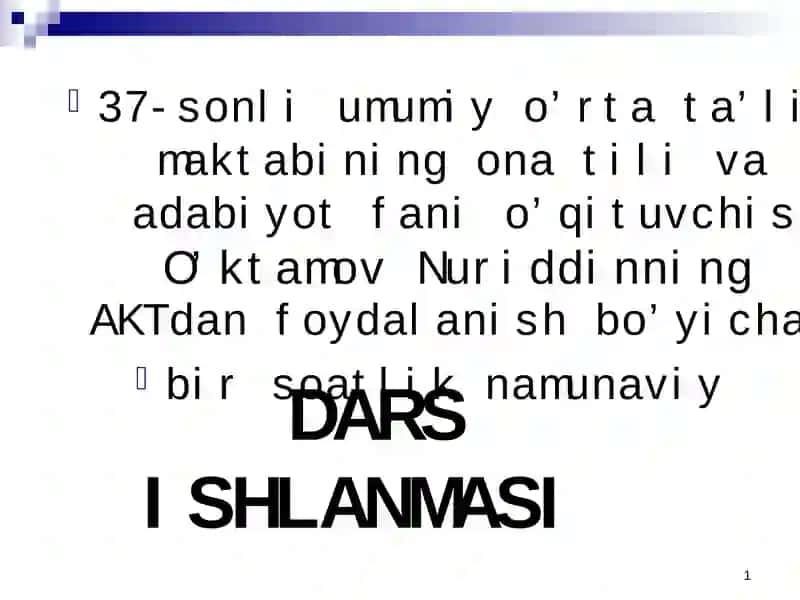 DARS ISHLANMASI