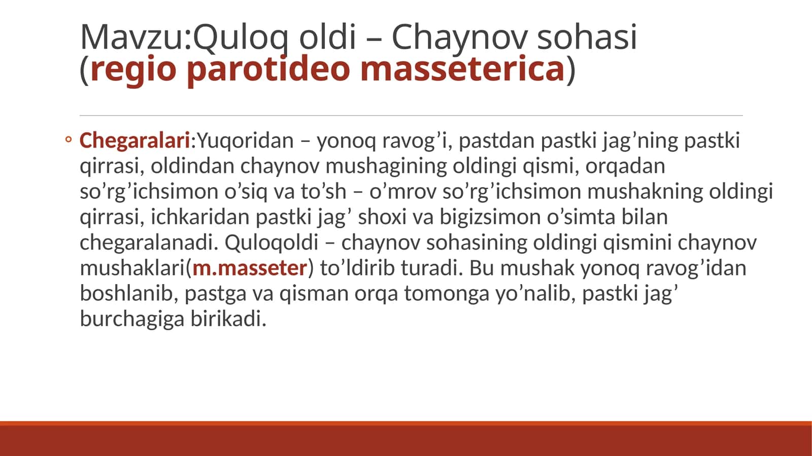 Quloq oldi-chaynov sohasi chegaralari 1
