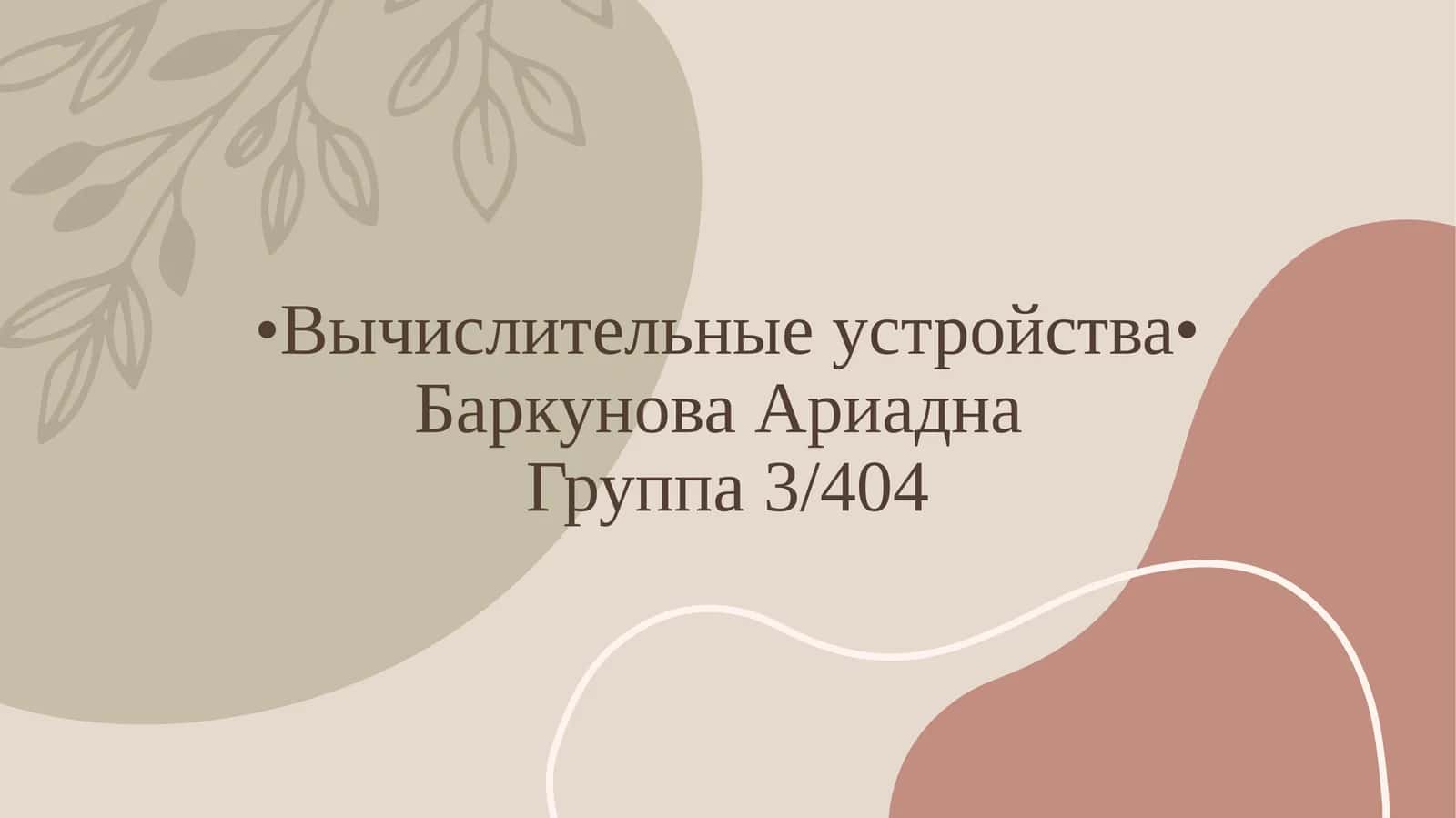 Вычислительные устройства 1