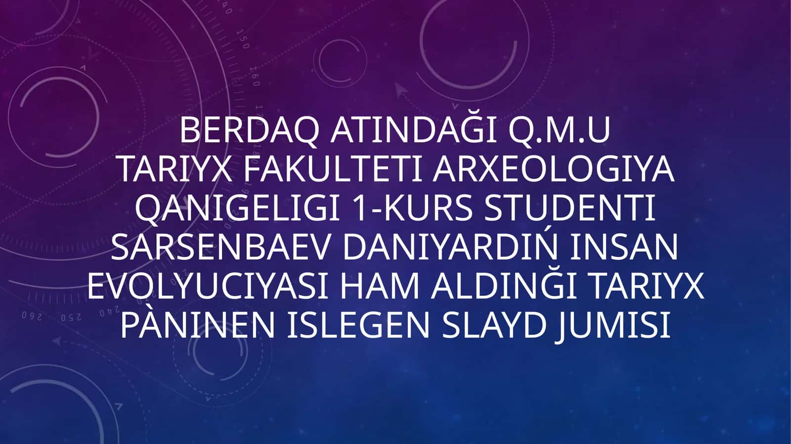 ARXEOLOGIYA QANIGELIGI 1-KURS 1