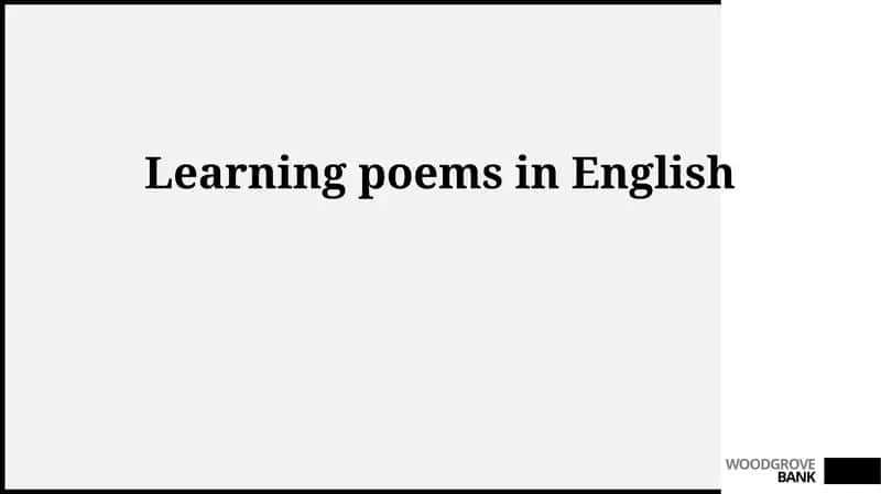 Learning poems in English 1