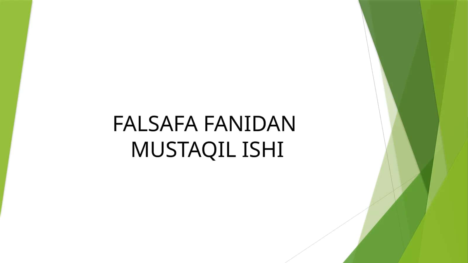 FALSAFA FANIDAN MUSTAQIL ISHI 1
