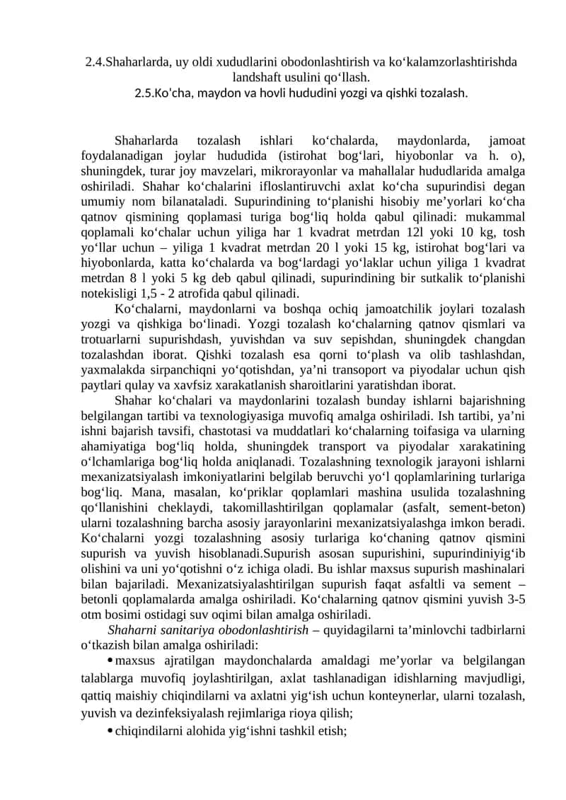 Shaharlarda, uy oldini obodonlashtirish va ko‘kalamzorlashtirish 1
