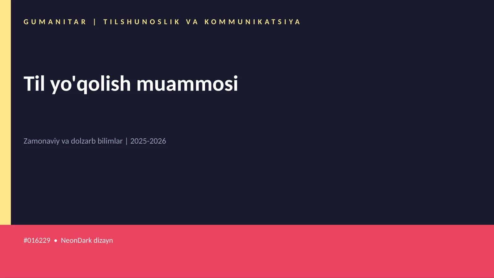 Til yo'qolish muammosi 1