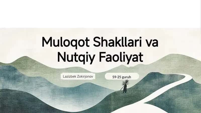 Muloqot Shakllari va Nutqiy Faoliyat 1