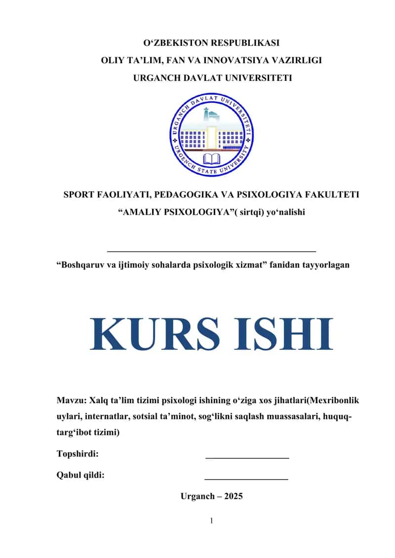 Xalq ta’lim tizimi psixologi ishining o‘ziga xos jihatlari 1