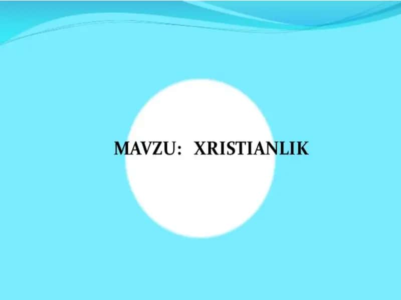 Xristianlik tari 'osimlari 1