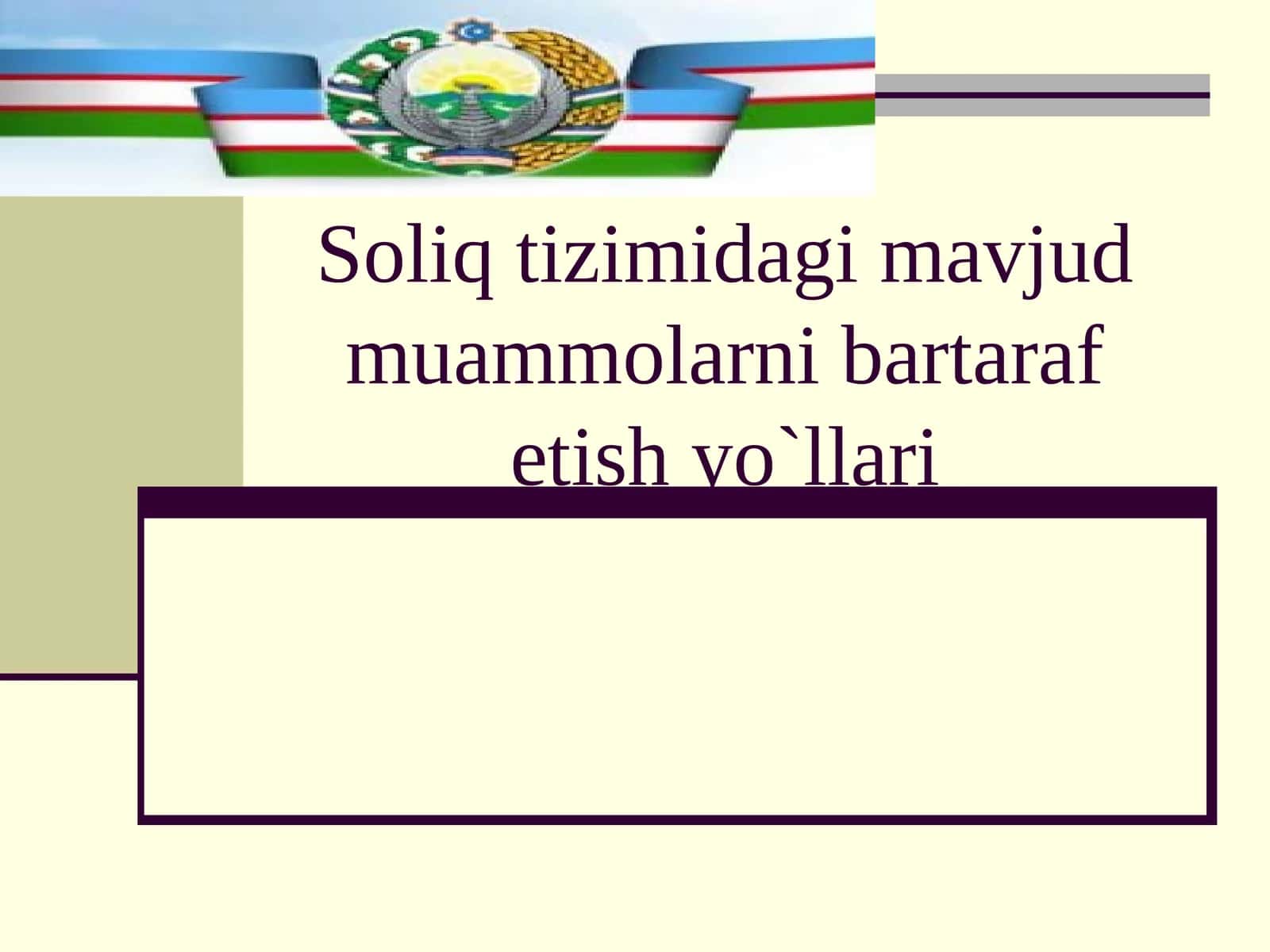 Soliq tizimidagi muammolar 1