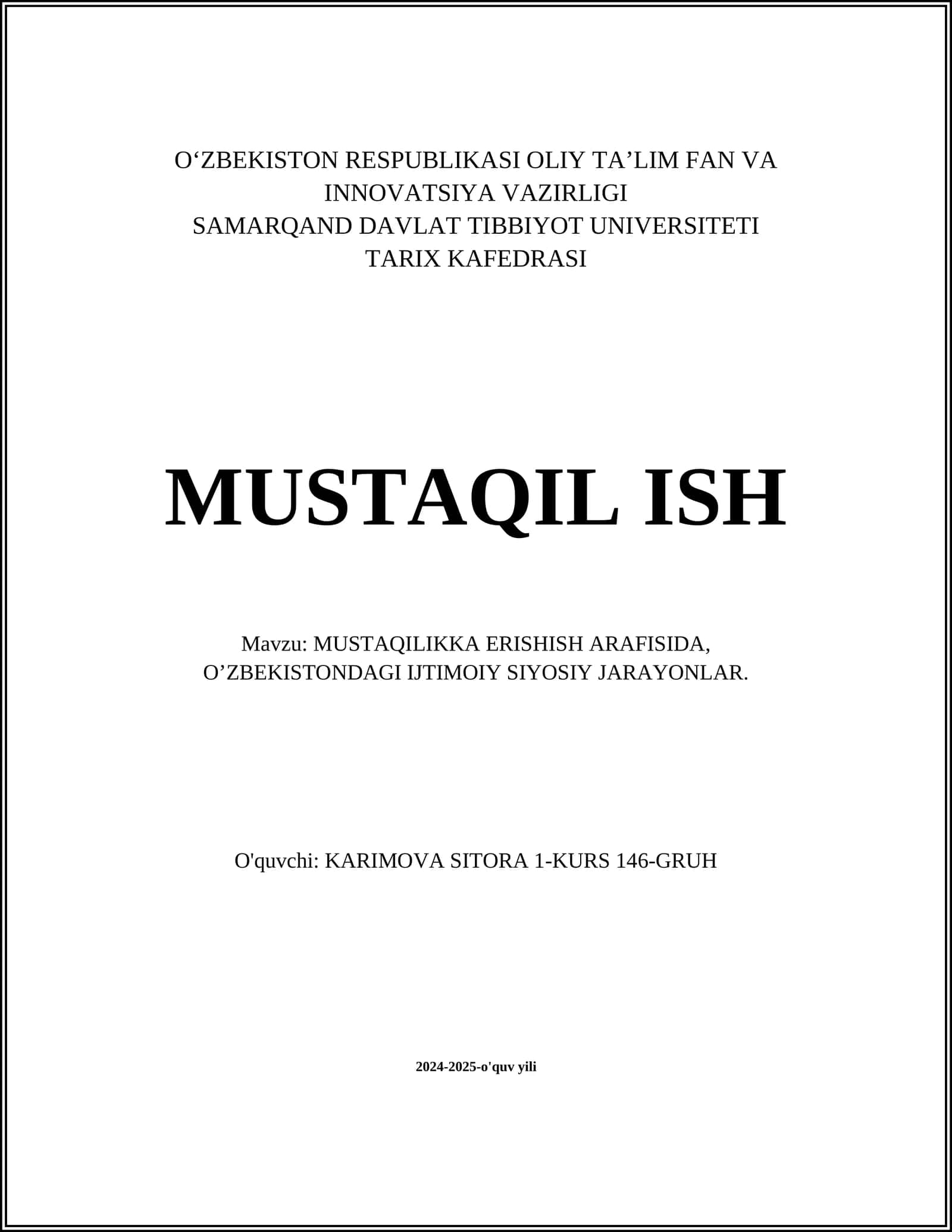 MUSTAQILIKKA ERISHISH ARAFISIDA, O’ZBEKISTONDAGI IJTIMOIY SIYOSIY JARAYONLAR 1