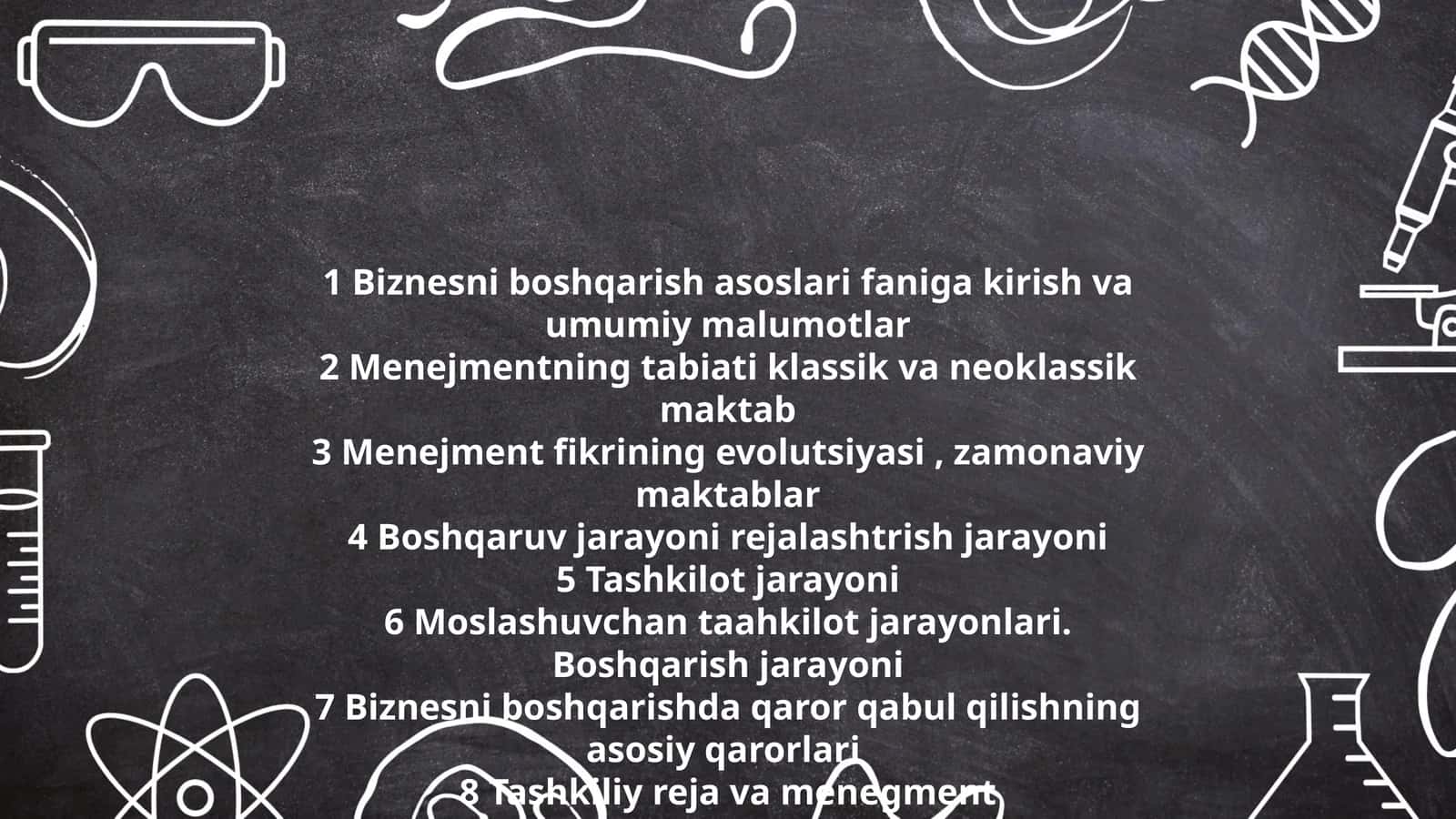 Biznesni boshqarish asoslari faniga kirish va umumiy malumotlar 1