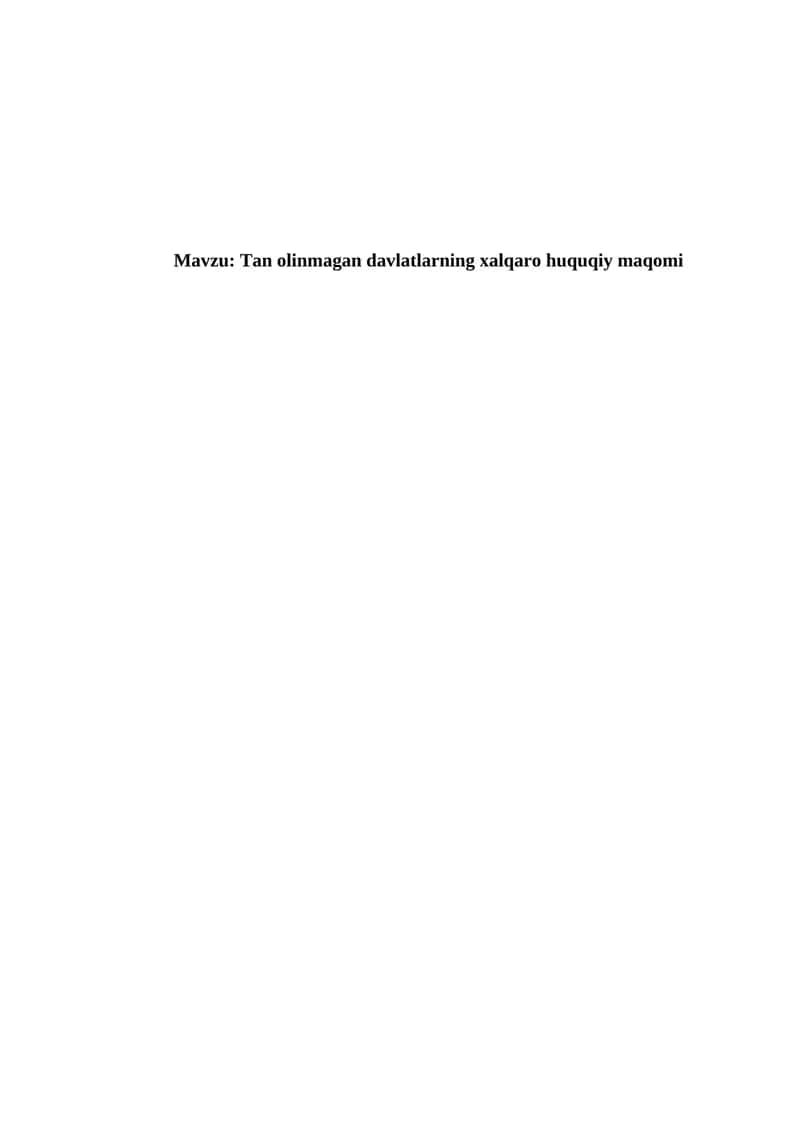 Tan olinmagan davlatlarning xalqaro huquqiy maqomi 1