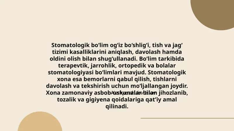 Stomatologik bo‘lim 1