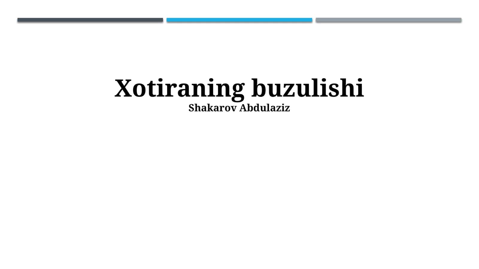 Xotiraning buzulishi 1