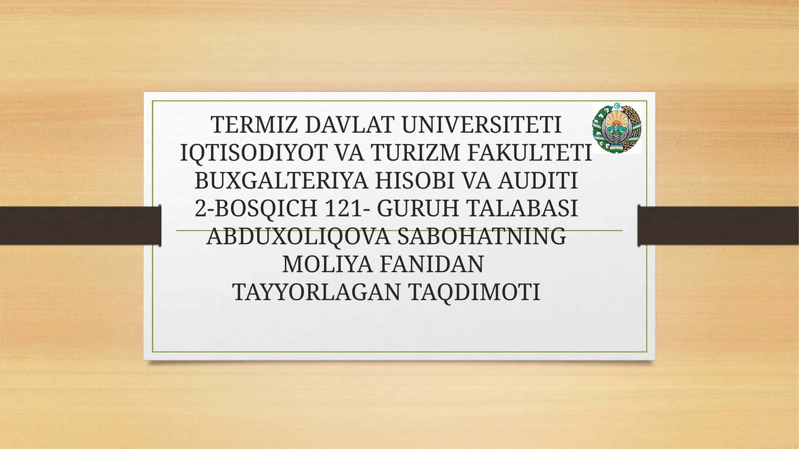 Moliyaviy Nazoratni Tashkil Etishning Nazariy va Huquqiy Asoslari 1
