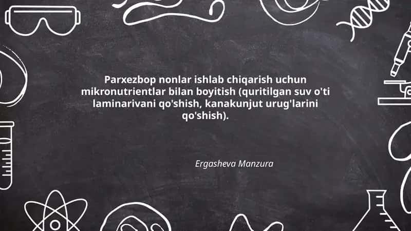Parxezbop nonlar ishlab chiqarish uchun mikronutrientlar bilan boyitish 1