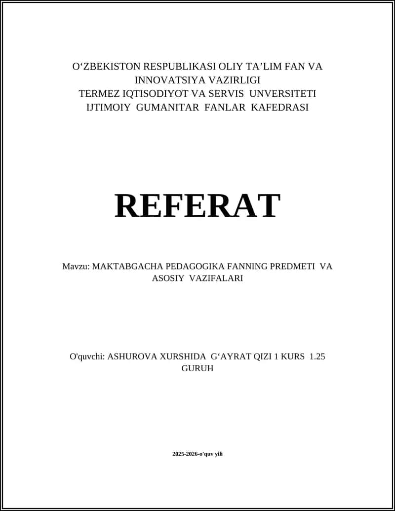 Maktabgacha Pedagogika 1