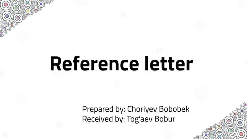 Reference letter 1