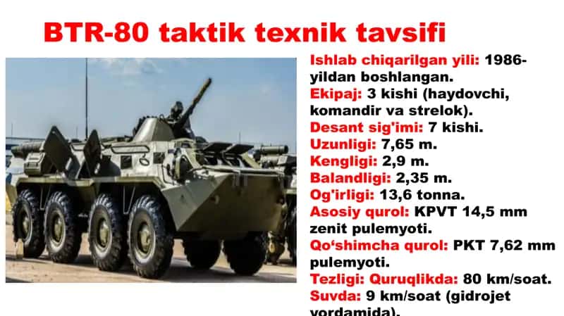 BTR-80 taktik texnik 1