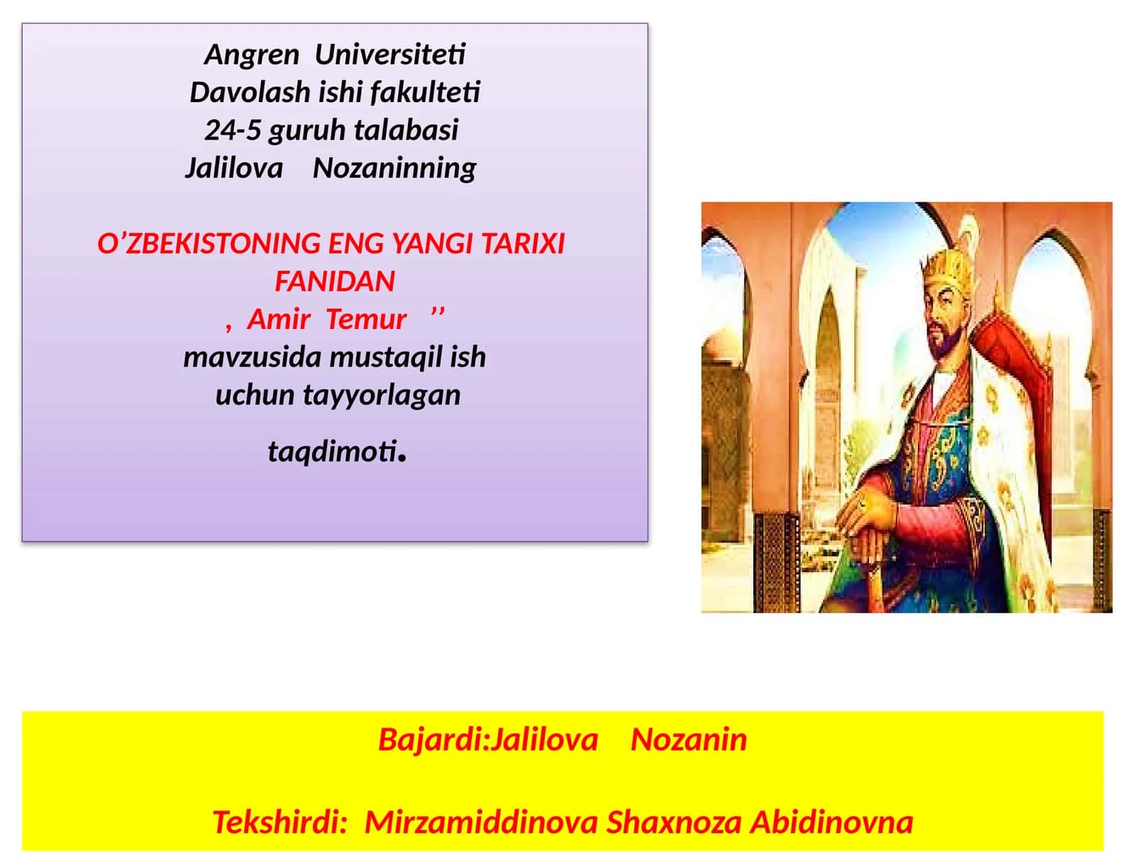 O’zbekiston eng yangi tarixi fani 1