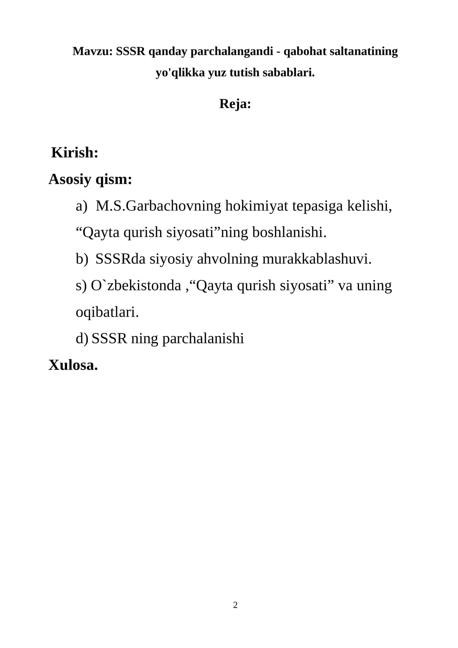 SSSR qanday parchalangandi - qabohat saltanatining yo'qlikka yuz tutish sabablari 1