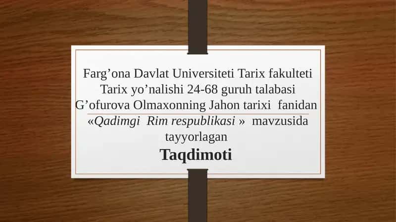 Qadimgi Rim Respublikasi 1