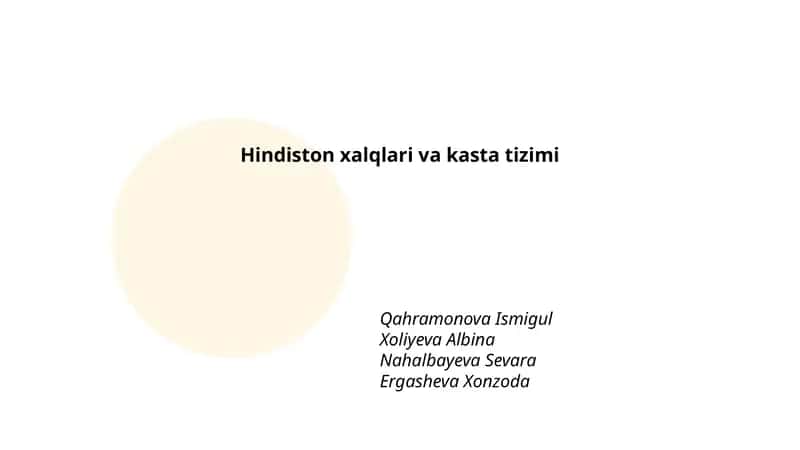 Hindiston xalqlari va kasta tizimi 1
