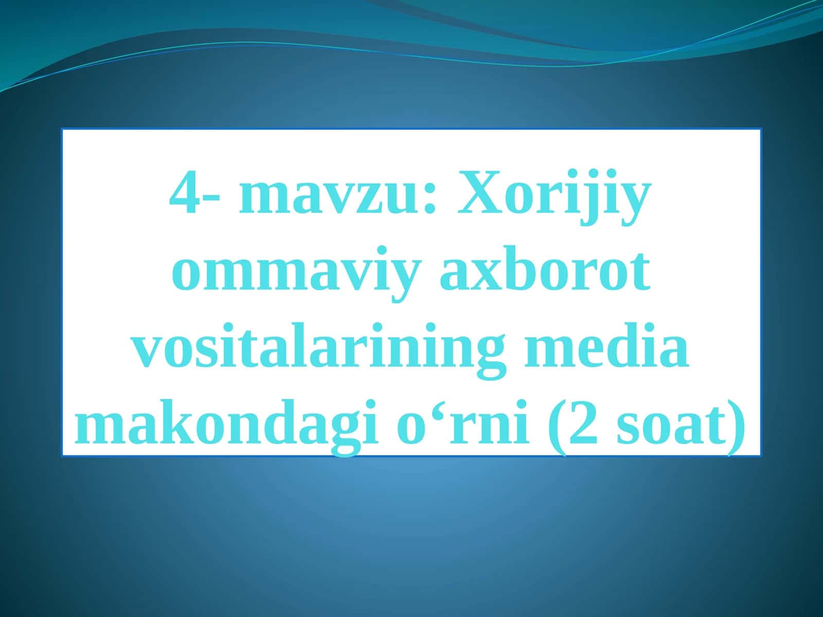 Ommaviy axborot vositalari 1