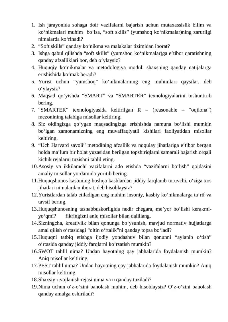 "Soft skills va huquqiy ko‘nikmalar" 1