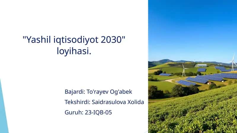 Yashil iqtisodiyot 2030 1