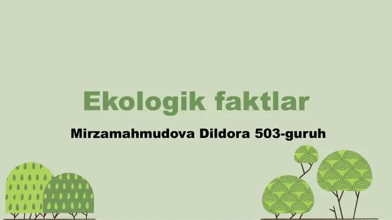 Ekologik faktlar 1