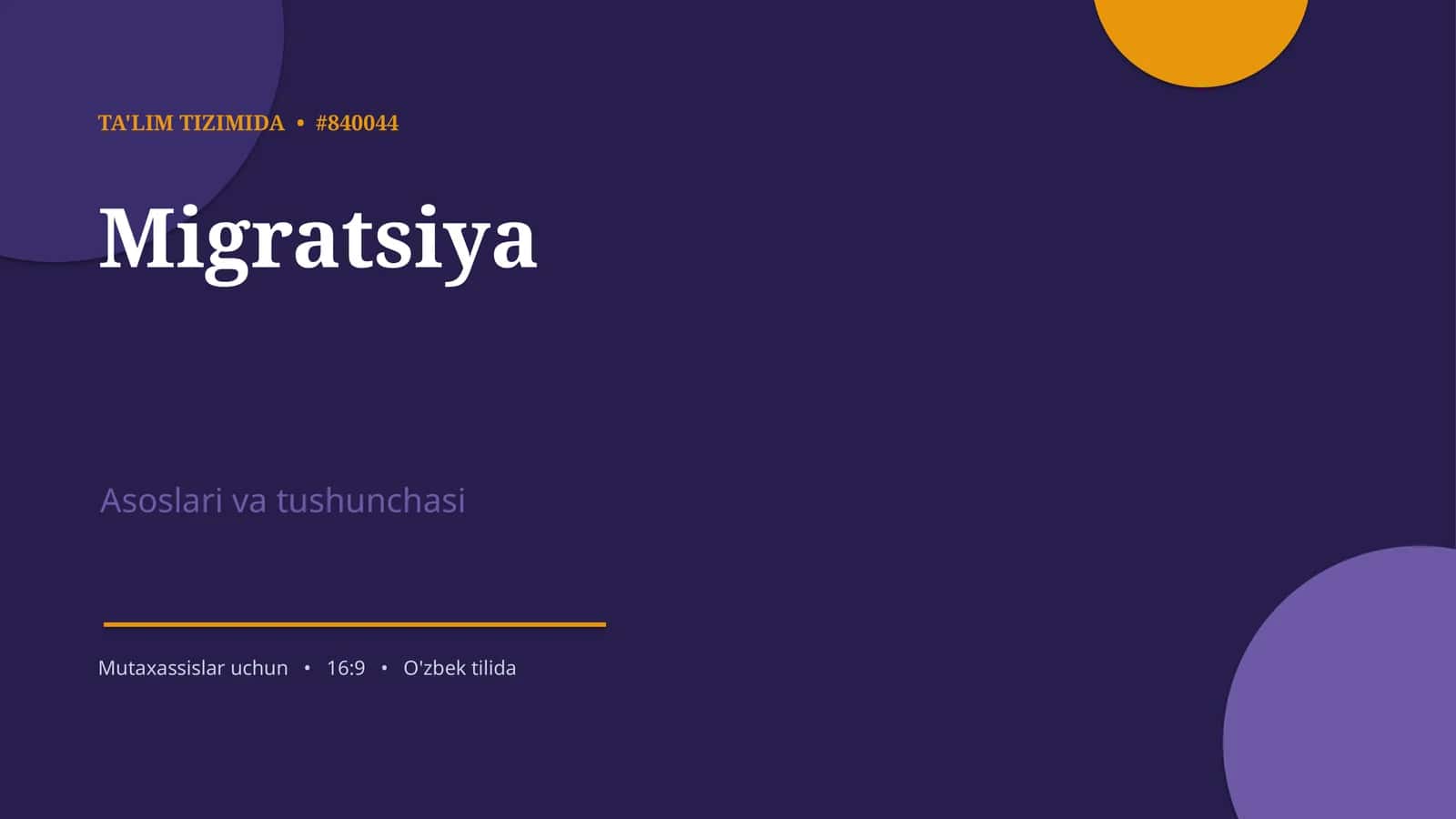 Migratsiya Asoslari va Tushunchasi 1