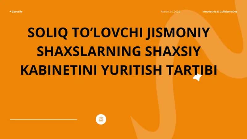 SOLIQ TO’LOVCHI JISMONIY SHAXSLARNING SHAXSIY KABINETINI YURITISH TARTIBI 1