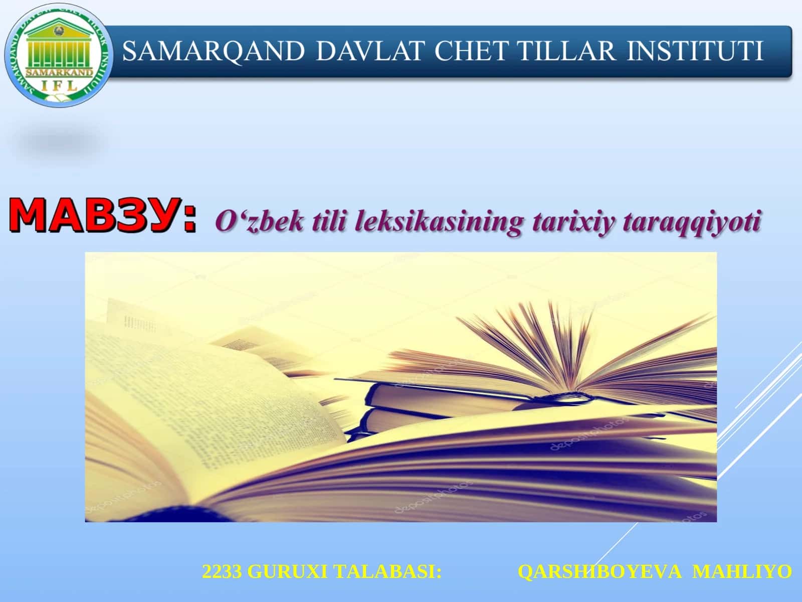 Oʻzbek tili lugʻat tarkibining tarixiy taraqqiyoti 1