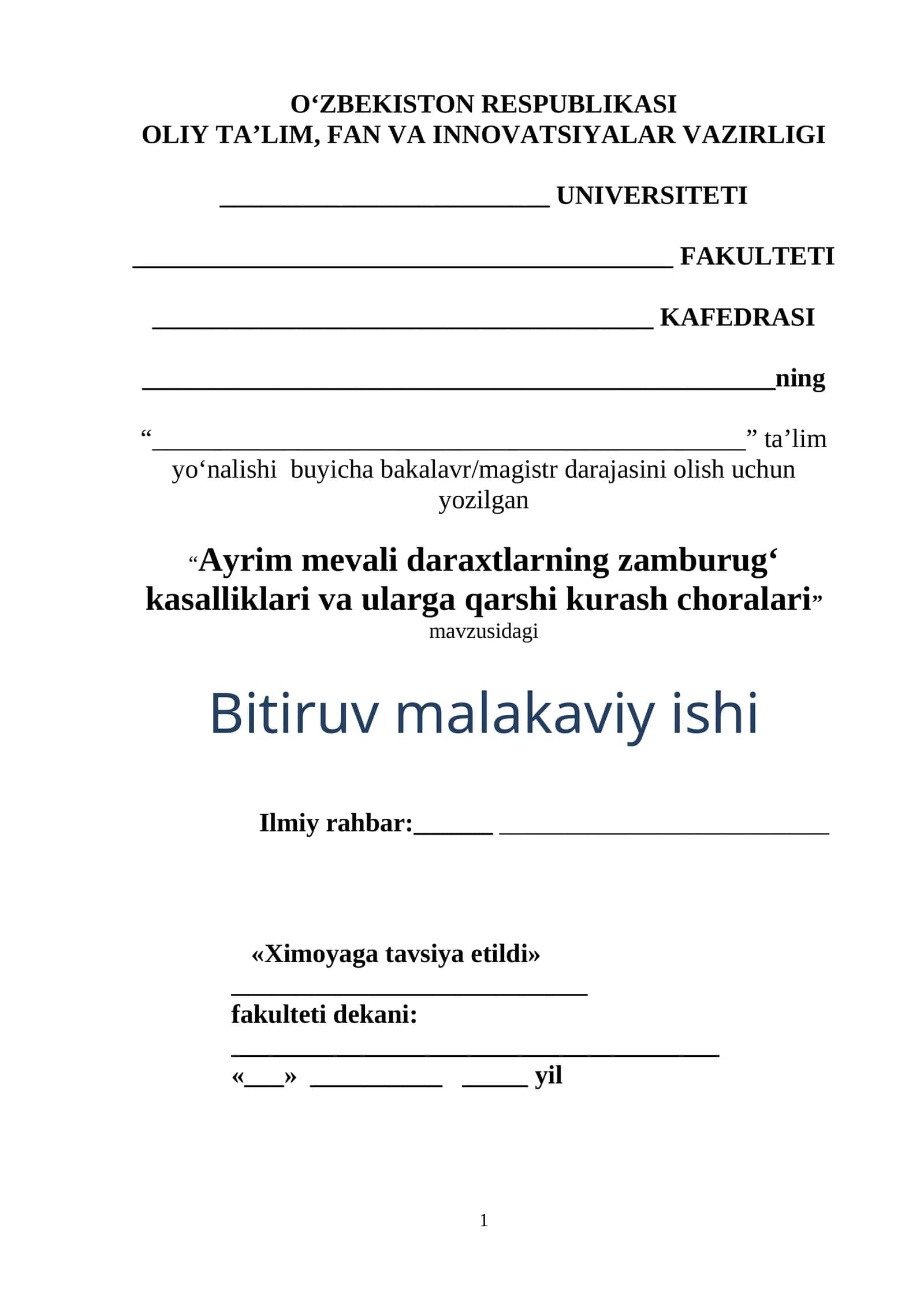 Ayrim mevali daraxtlarning zamburug‘ kasalliklari va ularga qarshi kurash choralari 1