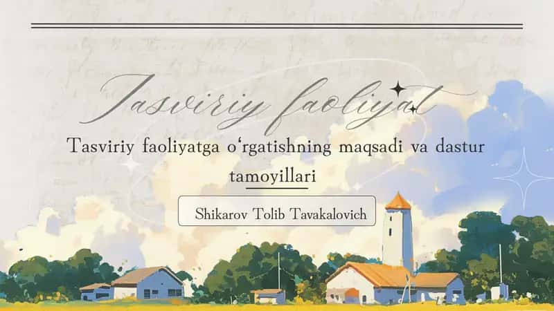 Tasviriy faoliyatga o'rgatish metodi va dasturi 1