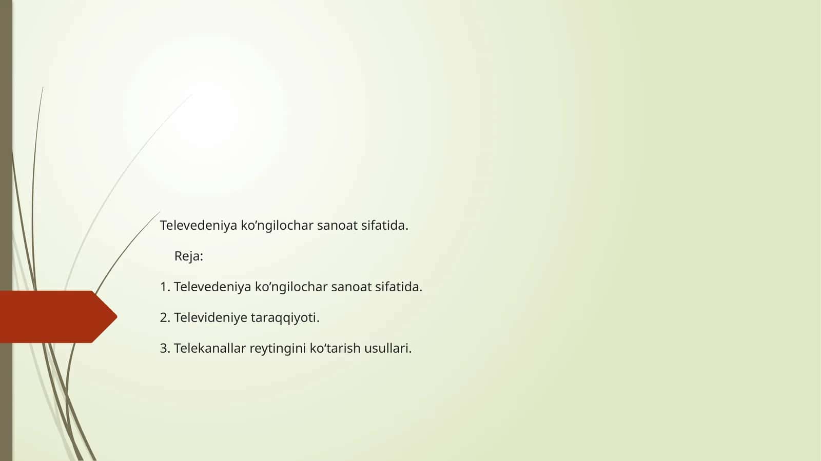 Televideniyako’ngilocharsanoatsifatida 1